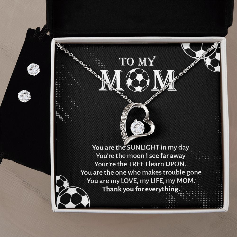 Mother Necklace, To My Football Mom You Are My Love, My Life, My MOM Forever Love Necklace Set Best Gifts For Mom