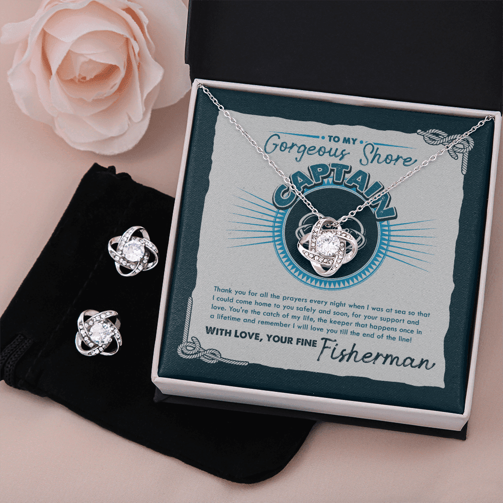 From Fisherman I Will Love You Till The End Of The Line Love Knot With Free Earrings