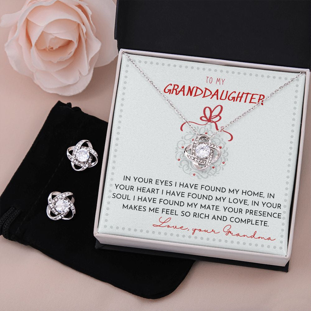Granddaughter Necklace From Grandma In Your Eyes I Have Found My Home Love Knot With Free Earrings