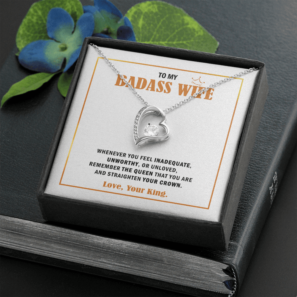 Wife Necklace, To My Badass Wife Queen Forever Love Necklace