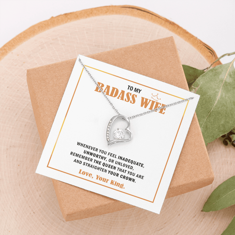 Wife Necklace, To My Badass Wife Queen Forever Love Necklace