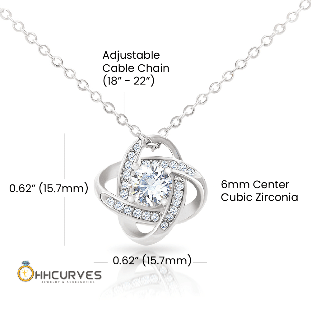 Custom Name And Date Anniversary Gifts Grow Old Along With Me The Best Is Yet To Be Gift For Her Love Knot Gold Necklace Toptrendygear