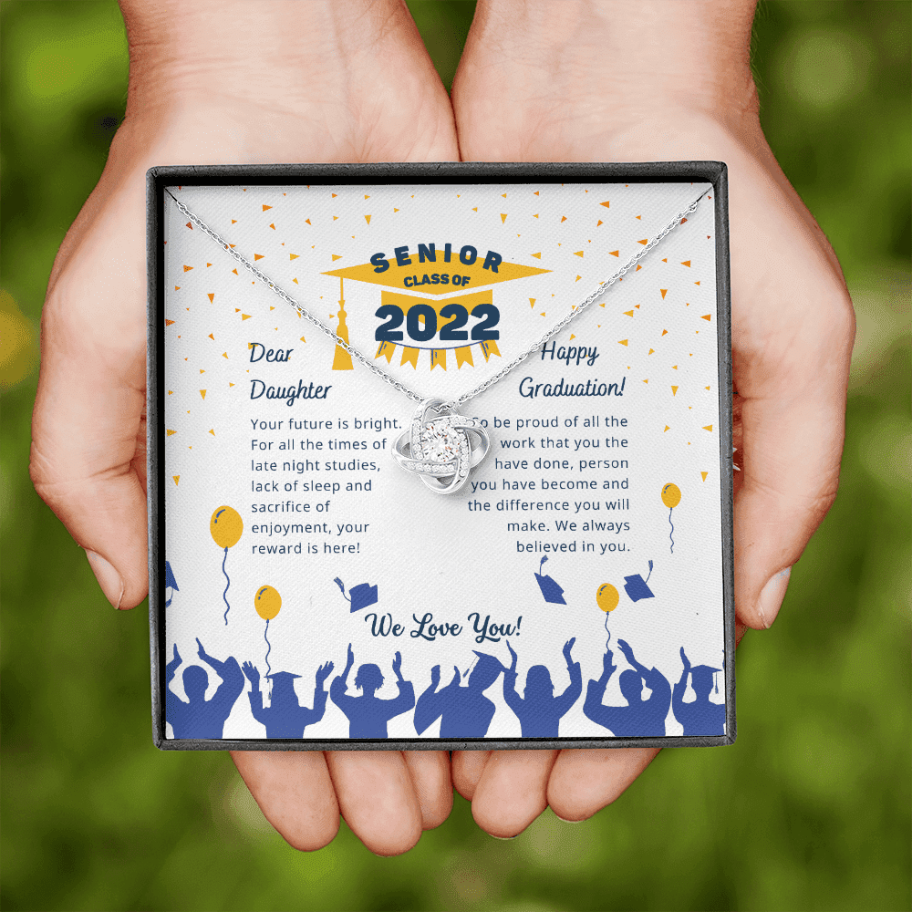 Your Future Is Bright Love Knot Necklace Graduation Gift For Daughter Toptrendygear