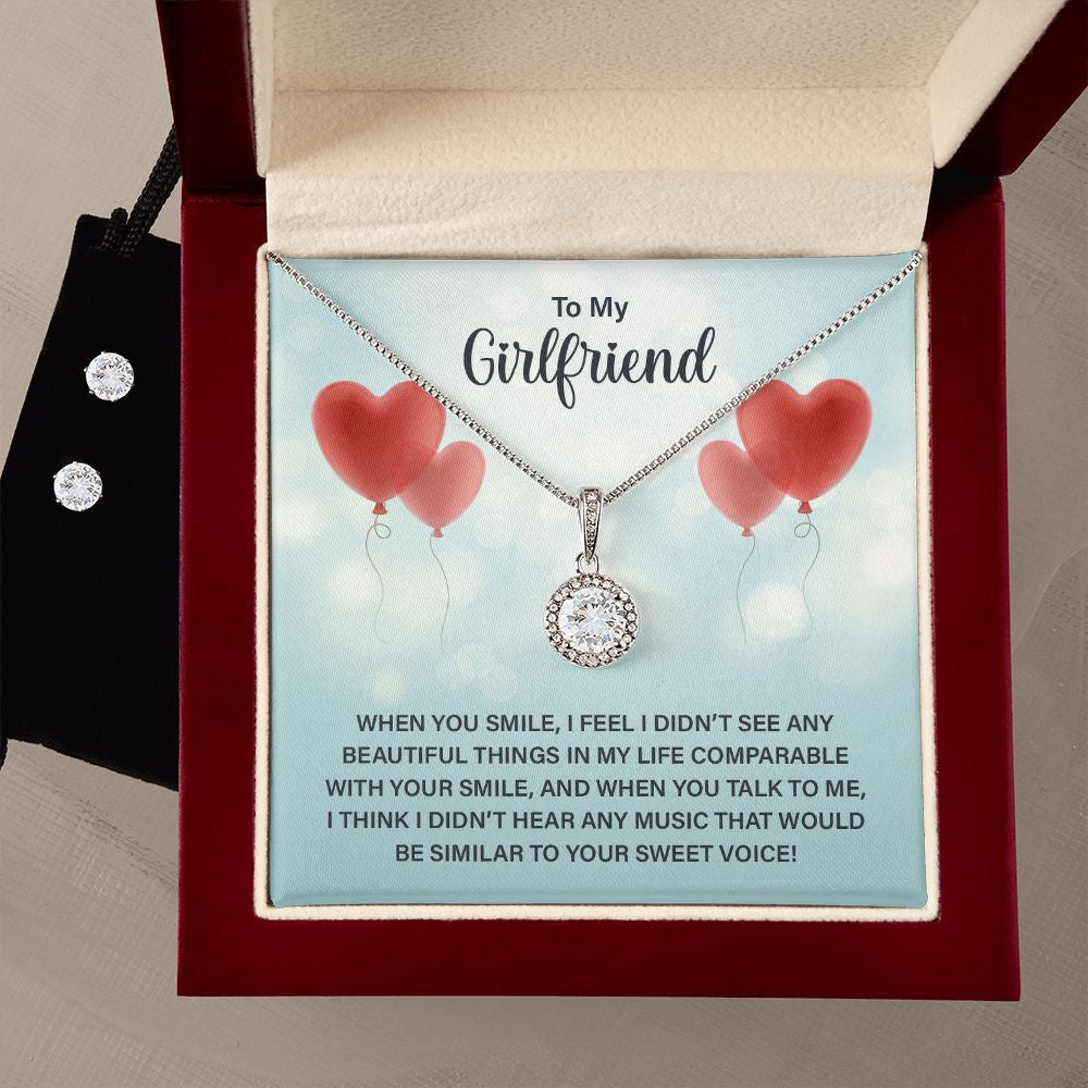 To My Girlfriend I Didn't See Any Beautiful Things In My Life Comparable With Your Smile Eternal Hope Necklace Set Gift For Girlfriend