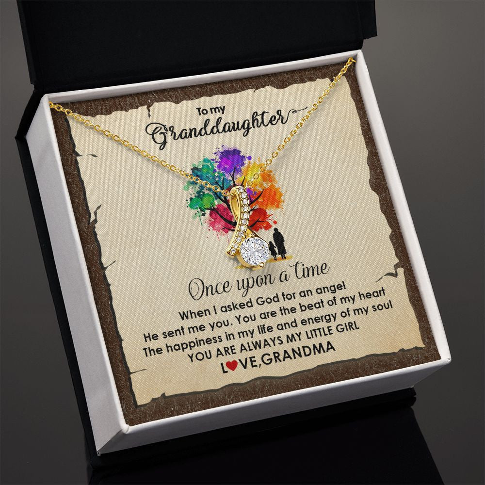 Granddaughter Necklace From Grandma Once Upon A Time God Sent Me An Angel As You Alluring Beauty Necklace