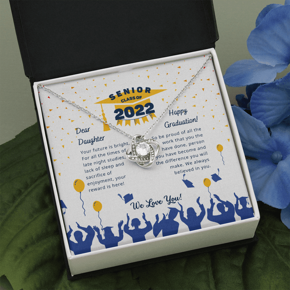 Your Future Is Bright Love Knot Necklace Graduation Gift For Daughter Toptrendygear