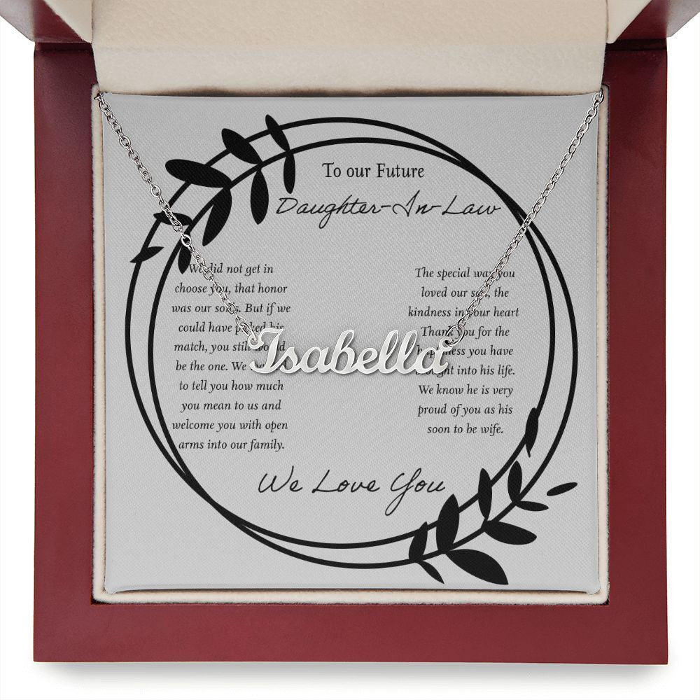 We Love You Gift For Daughter In Law Personalized Name Necklace