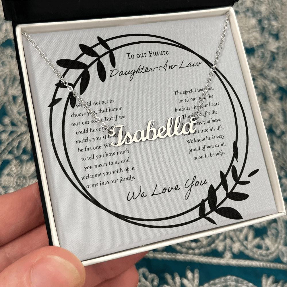 We Love You Gift For Daughter In Law Personalized Name Necklace