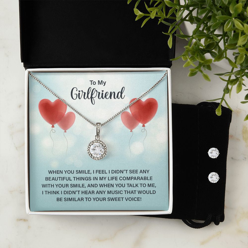 To My Girlfriend I Didn't See Any Beautiful Things In My Life Comparable With Your Smile Eternal Hope Necklace Set Gift For Girlfriend