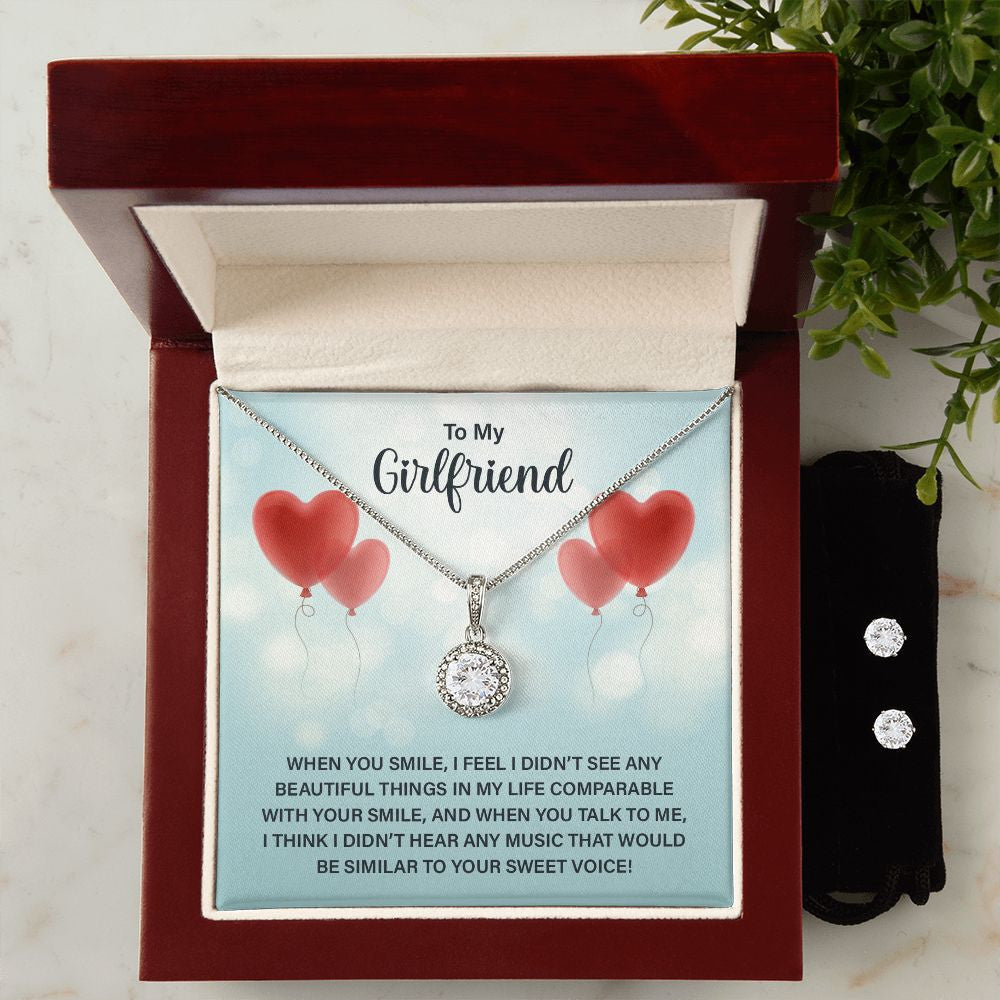 To My Girlfriend I Didn't See Any Beautiful Things In My Life Comparable With Your Smile Eternal Hope Necklace Set Gift For Girlfriend