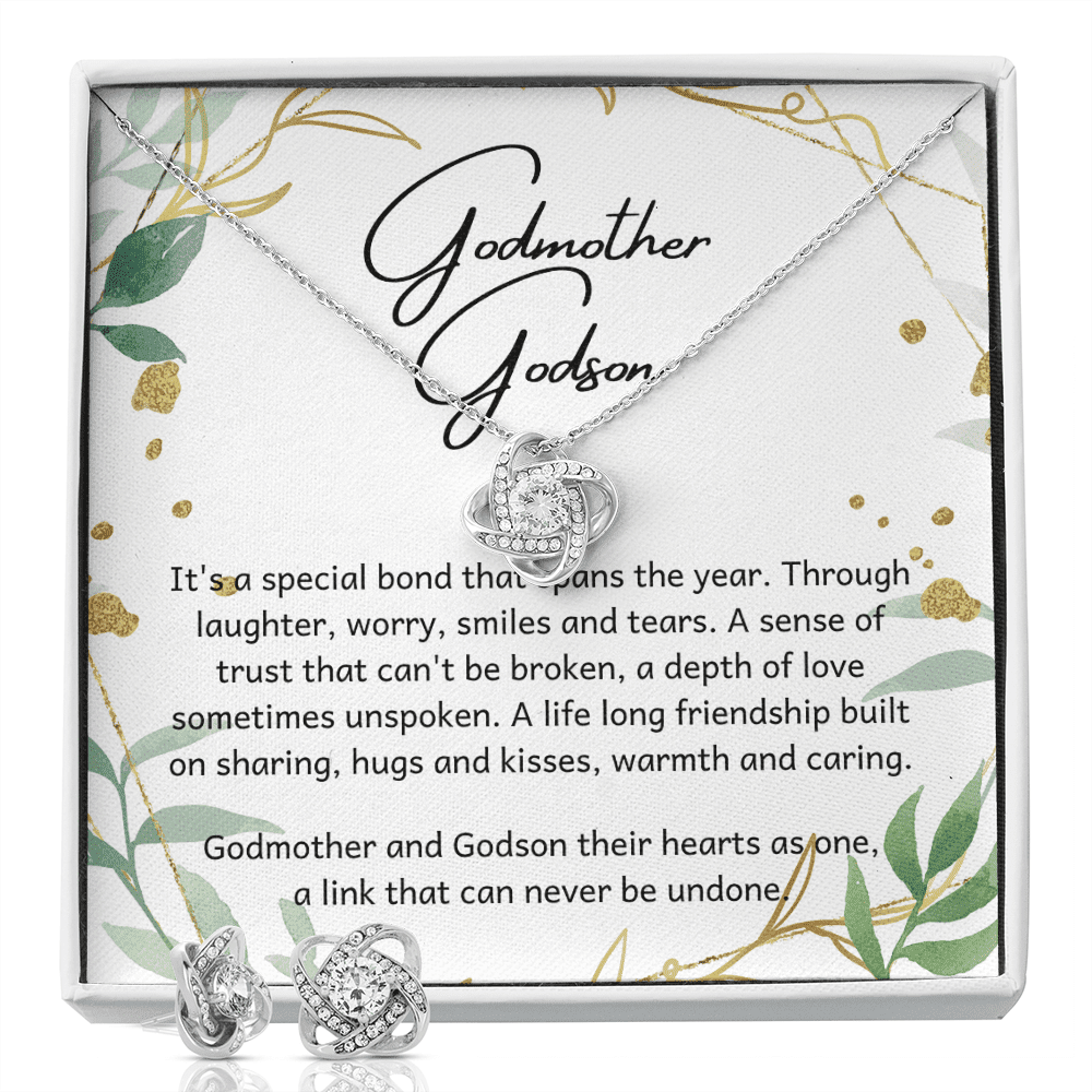 Godson Gift For Godmother It's A Special Bond Love Knot With Free Earrings