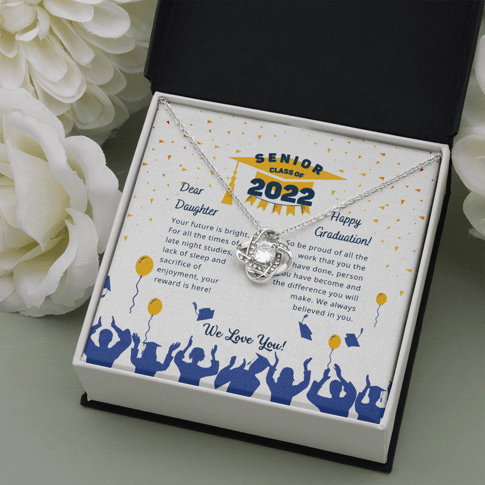 Your Future Is Bright Love Knot Necklace Graduation Gift For Daughter Toptrendygear
