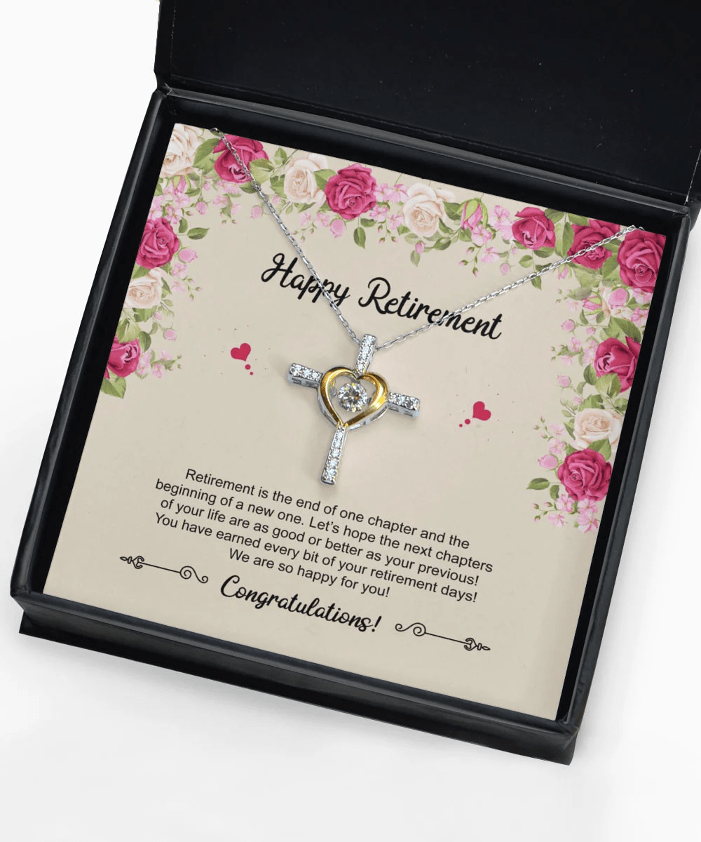 Retirement Gift We Are So Happy For You Gift Ideas For Women Cross Dancing Necklace Toptrendygear