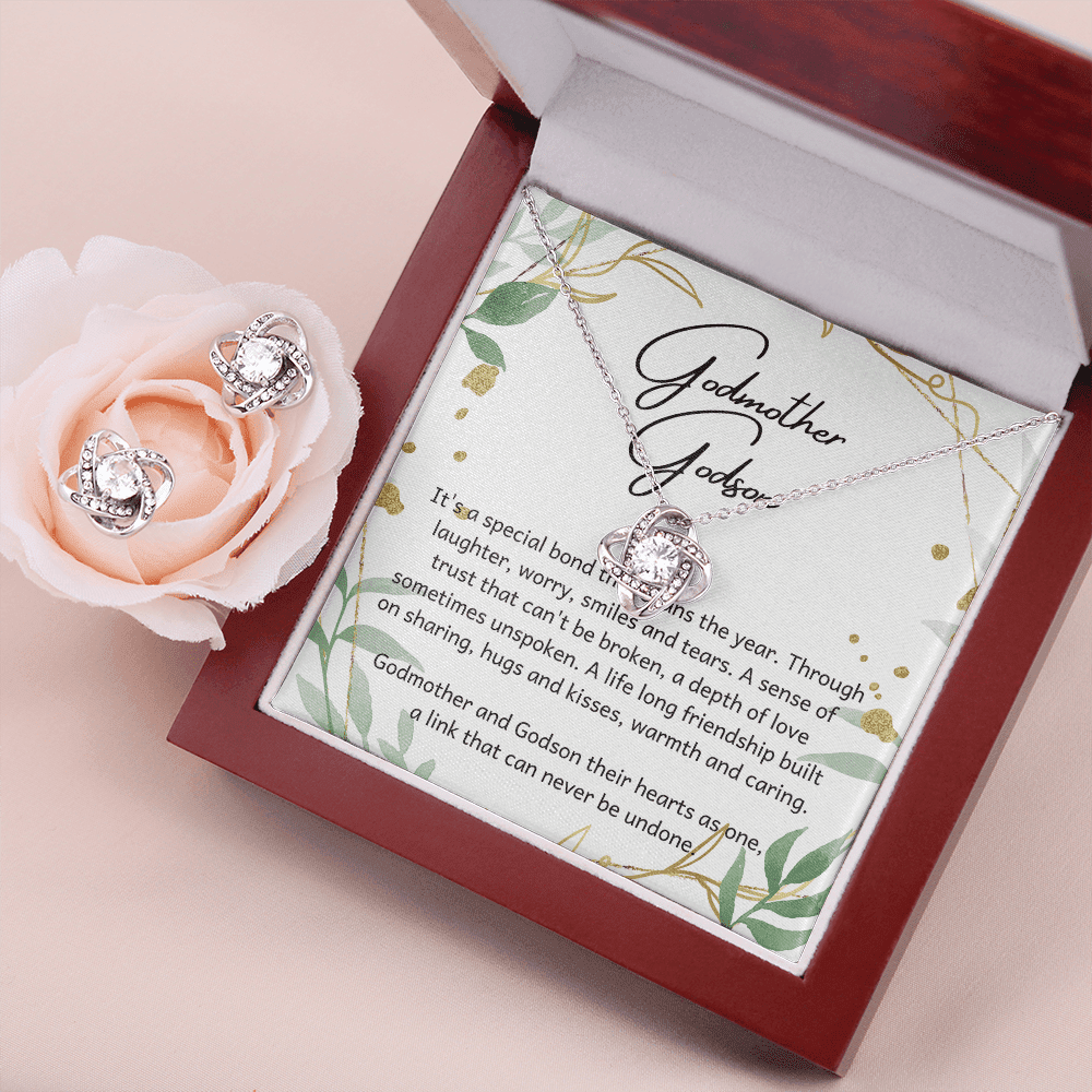 Godson Gift For Godmother It's A Special Bond Love Knot With Free Earrings