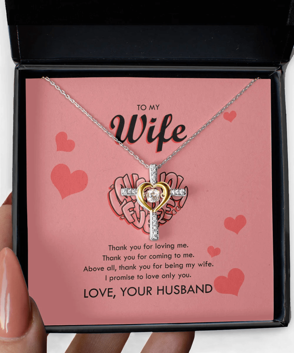 To My Wife Thank You For Loving Me Cross Dancing Necklace