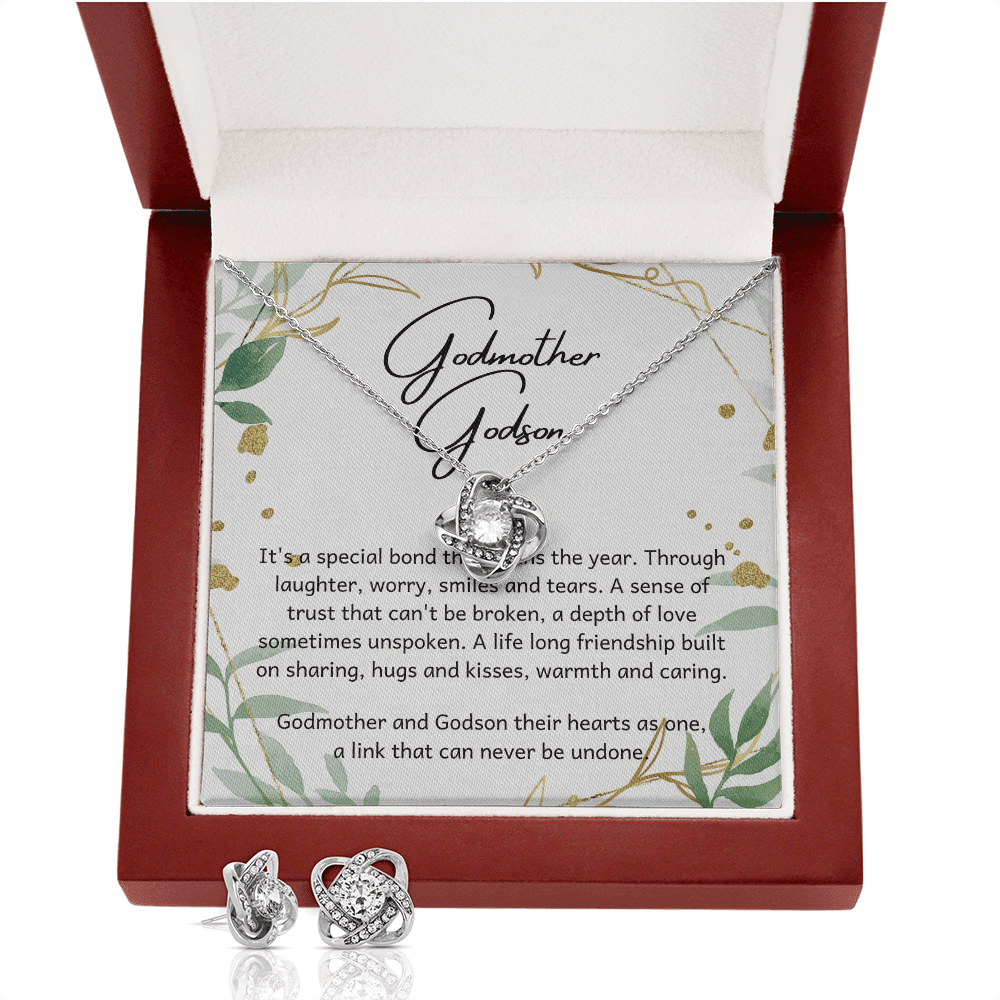 Godson Gift For Godmother It's A Special Bond Love Knot With Free Earrings