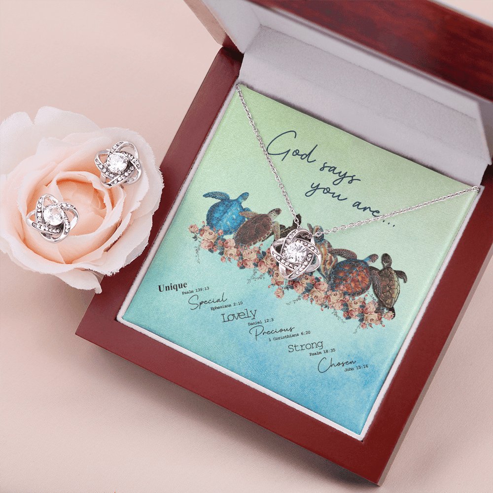 Granddaughter Necklace God Say You Are Gift For Granddaughter Love Knot With Free Earrings