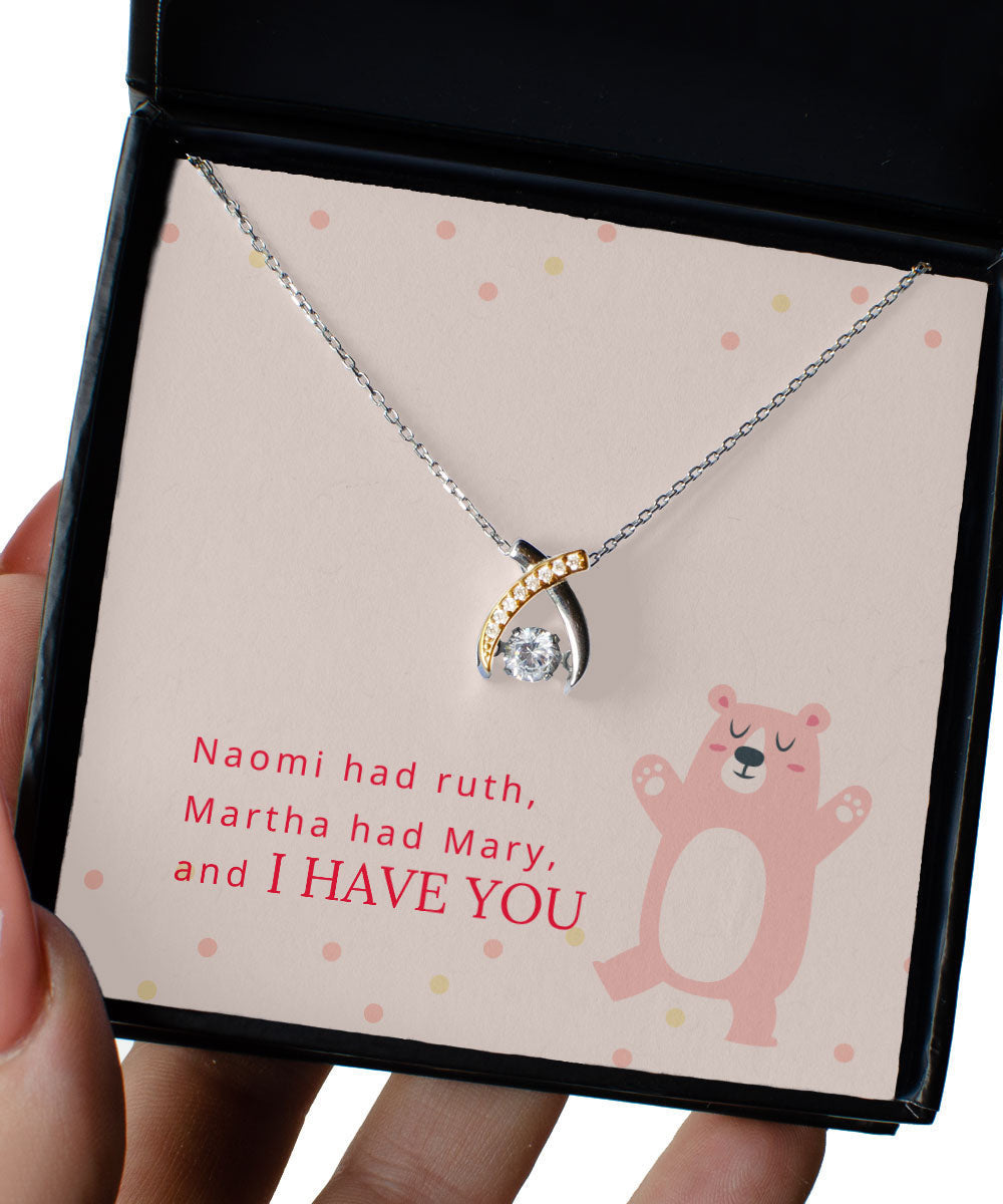 Like Naomi And Ruth Martha And Mary Gift For Her Wishbone Dancing Necklace