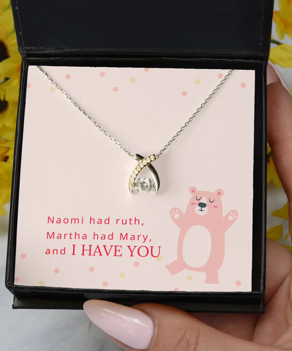 Like Naomi And Ruth Martha And Mary Gift For Her Wishbone Dancing Necklace