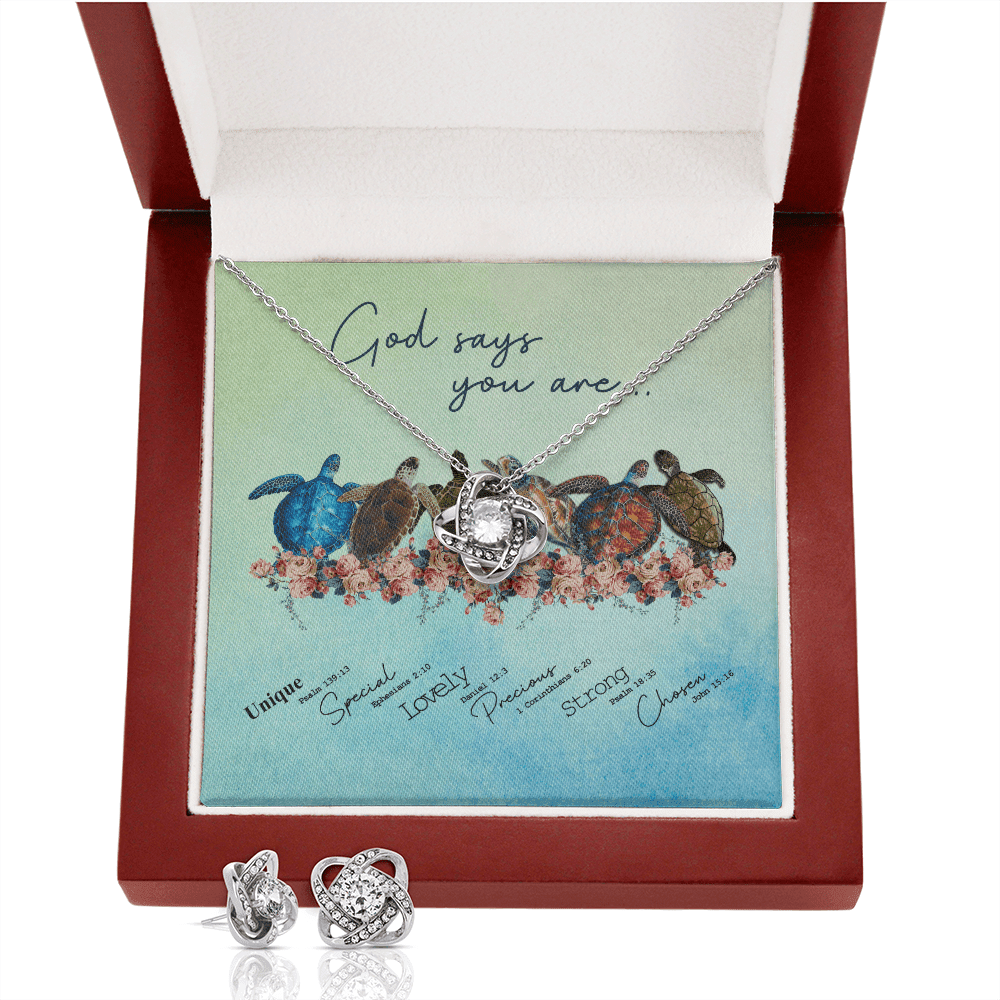 Granddaughter Necklace God Say You Are Gift For Granddaughter Love Knot With Free Earrings