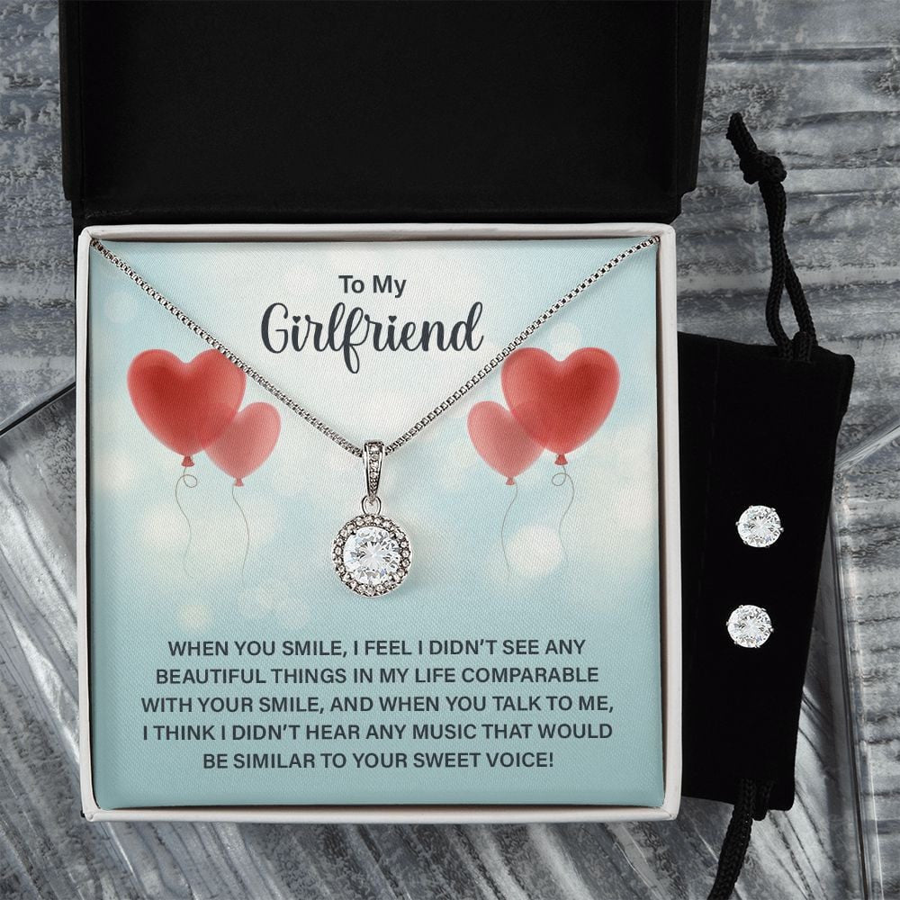 To My Girlfriend I Didn't See Any Beautiful Things In My Life Comparable With Your Smile Eternal Hope Necklace Set Gift For Girlfriend