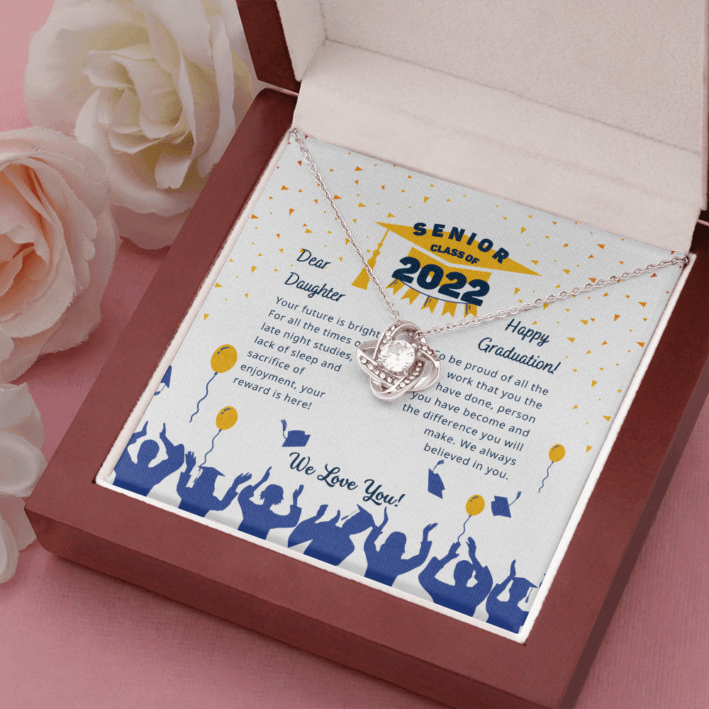Your Future Is Bright Love Knot Necklace Graduation Gift For Daughter Toptrendygear
