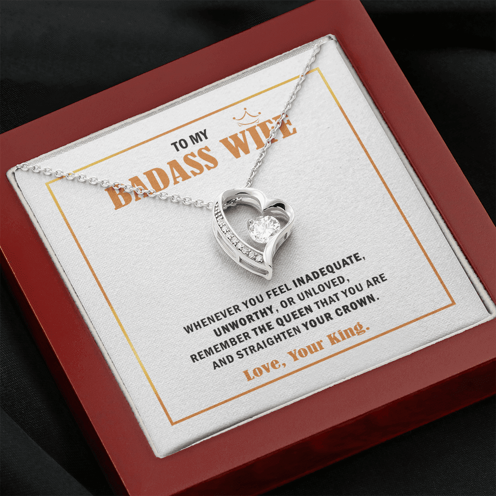 Wife Necklace, To My Badass Wife Queen Forever Love Necklace