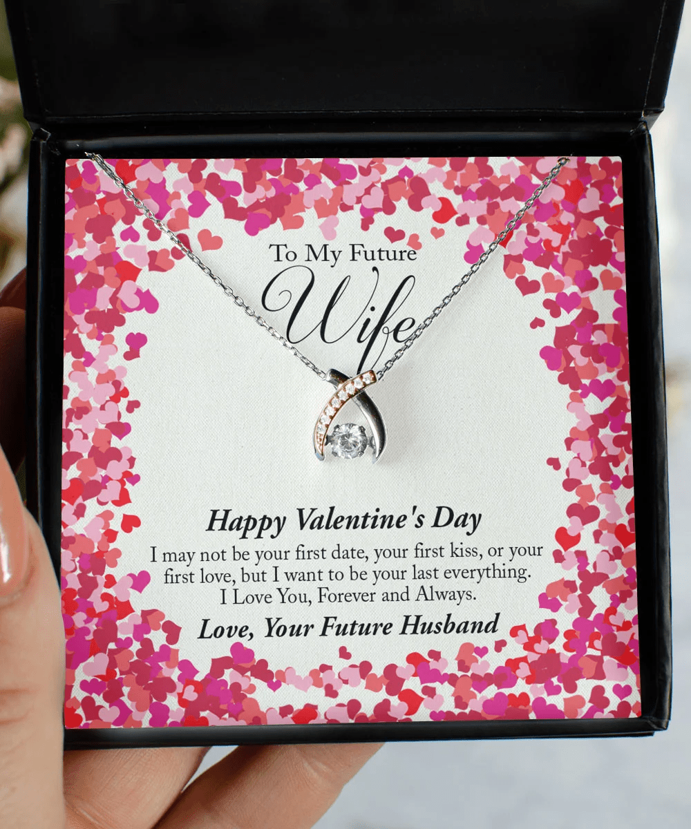 Valentine's Day Necklace I Want To Be Your Last Everything Gift Ideas For Wife Wishbone Dancing Necklace Toptrendygear