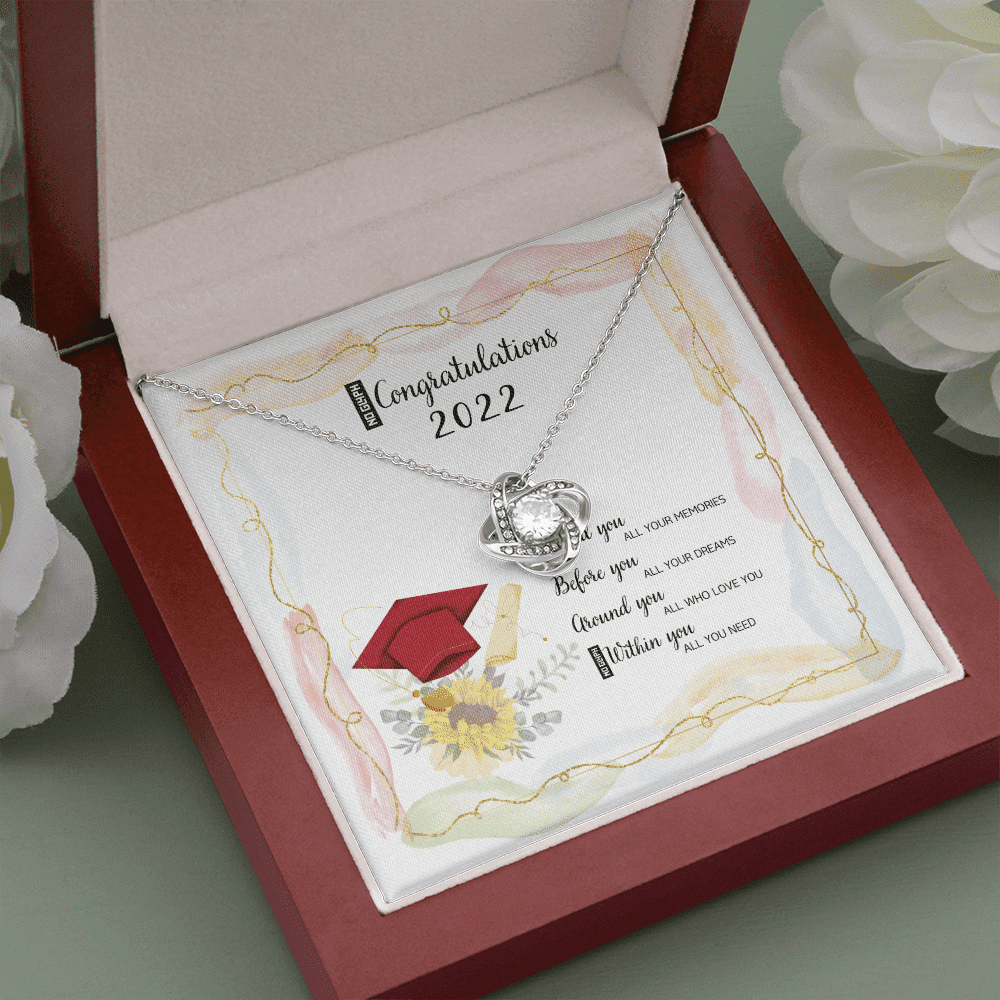Within You All You Need Love Knot Necklace Graduation Gift For Daughter Toptrendygear
