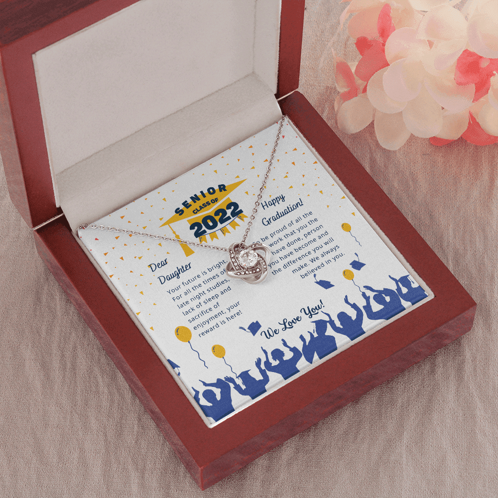 Your Future Is Bright Love Knot Necklace Graduation Gift For Daughter Toptrendygear