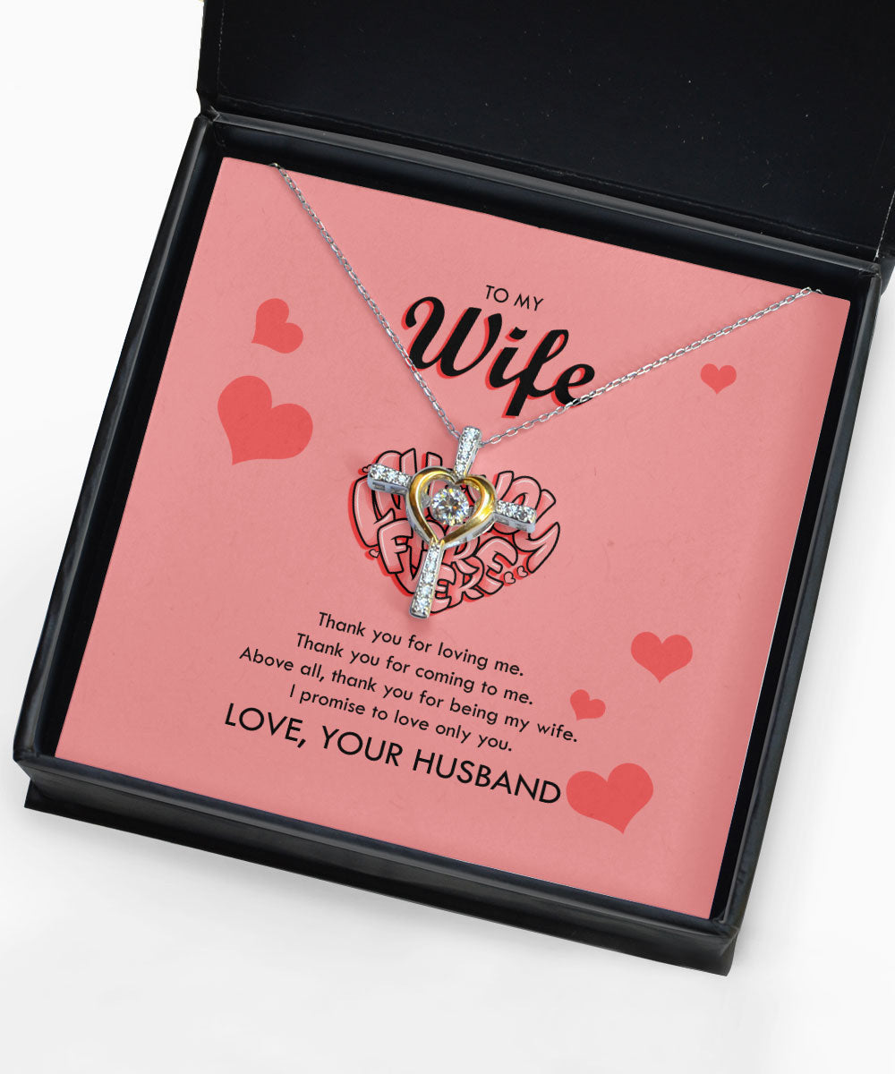 To My Wife Thank You For Loving Me Cross Dancing Necklace