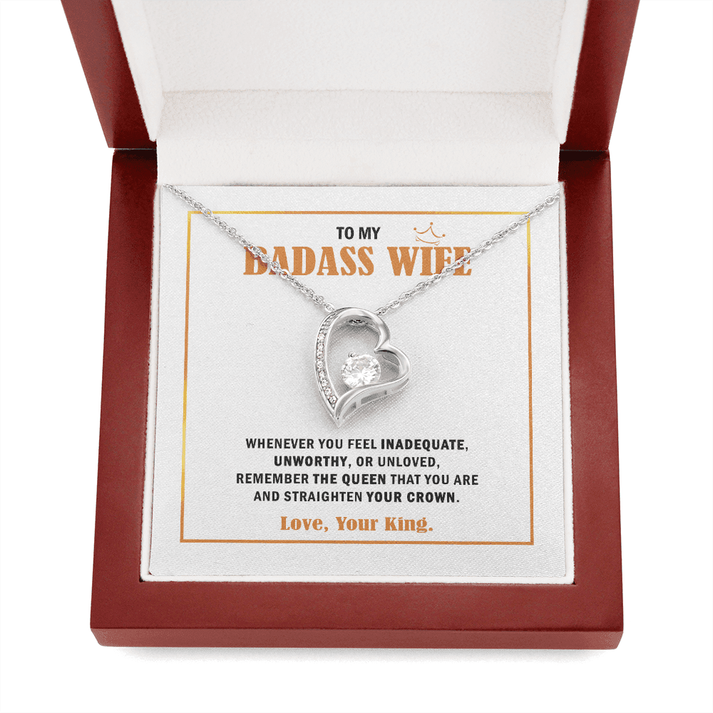 Wife Necklace, To My Badass Wife Queen Forever Love Necklace