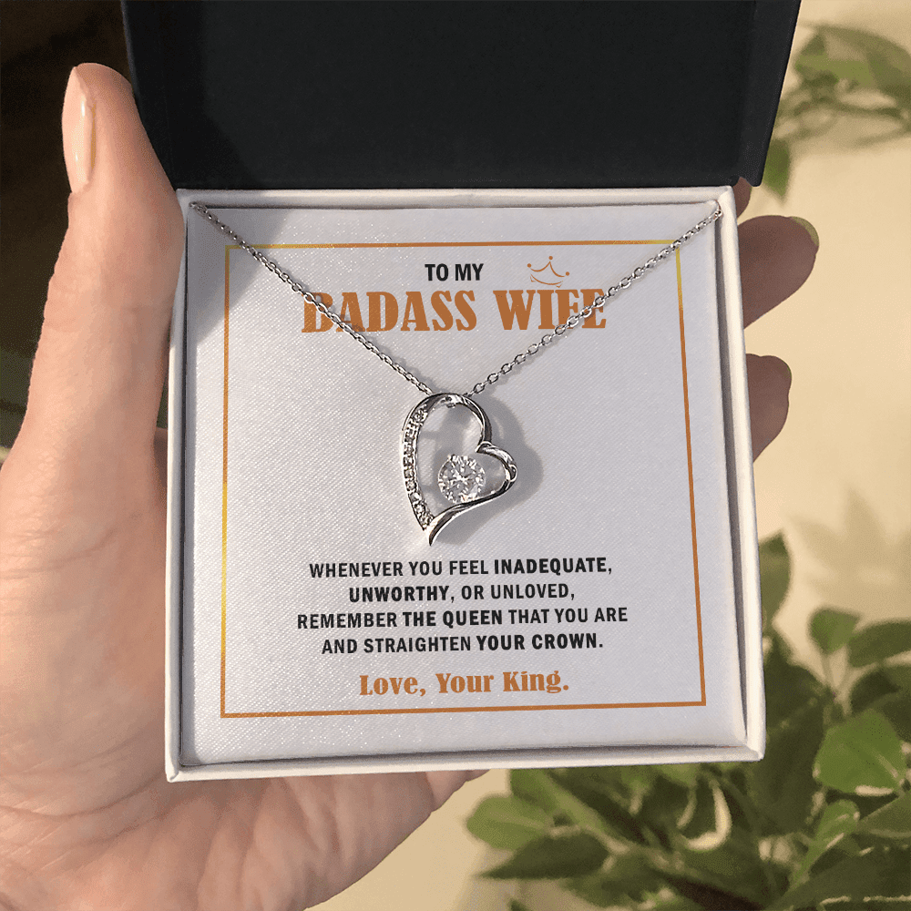 Wife Necklace, To My Badass Wife Queen Forever Love Necklace