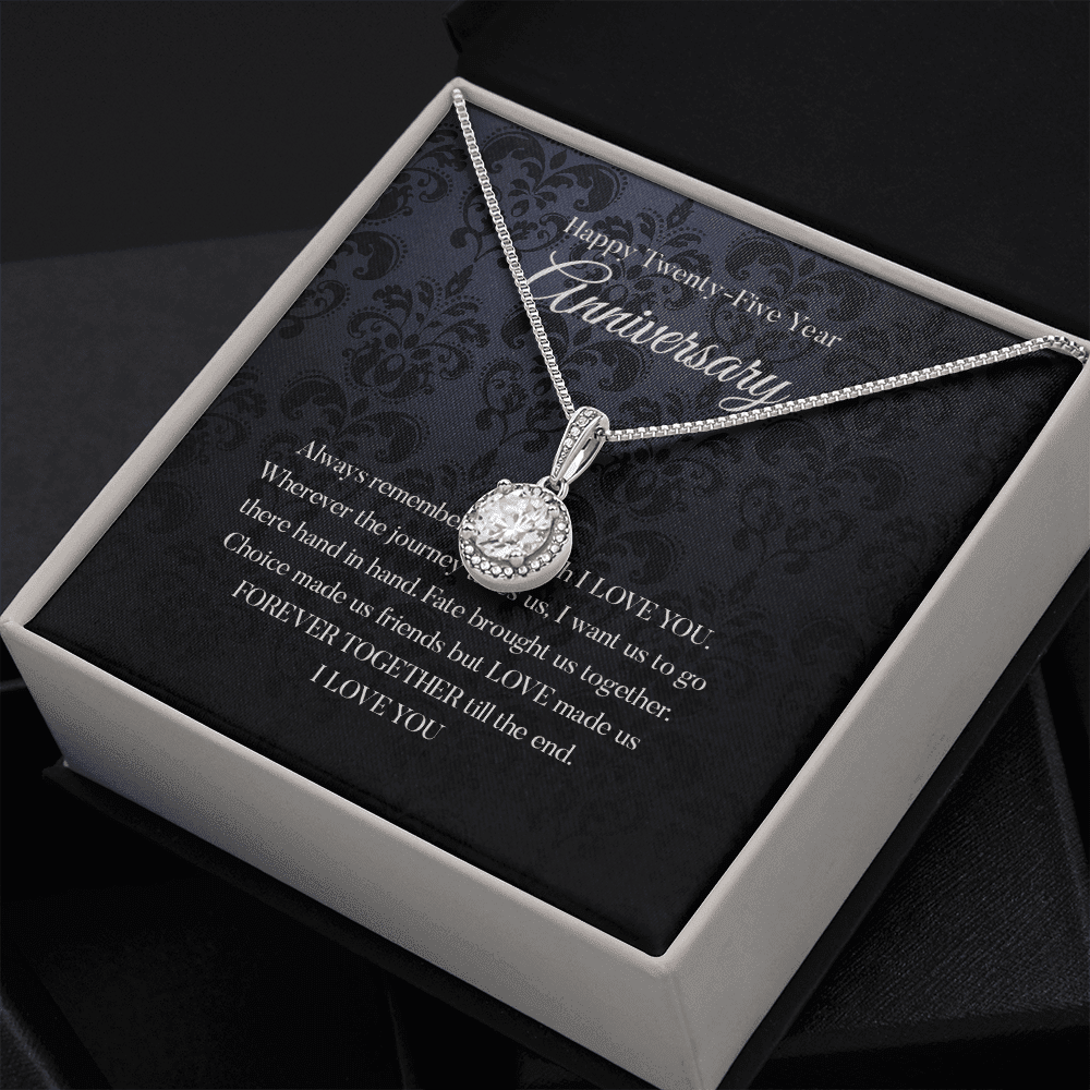 Wife Necklace, 25th Wedding Anniversary Necklace Gift For Wife Silver Anniversary Twenty Fifth Eternal Hope Necklace