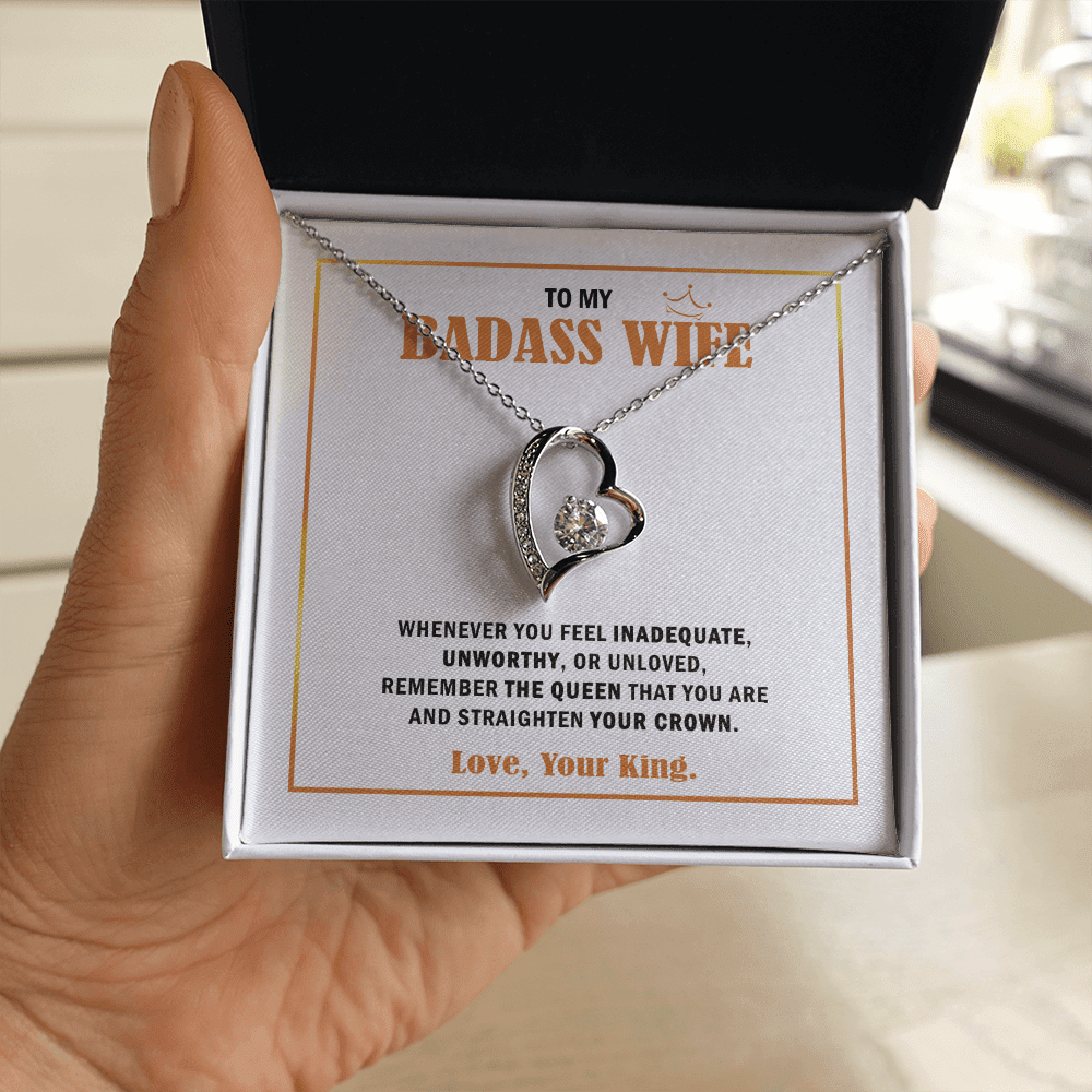 Wife Necklace, To My Badass Wife Queen Forever Love Necklace