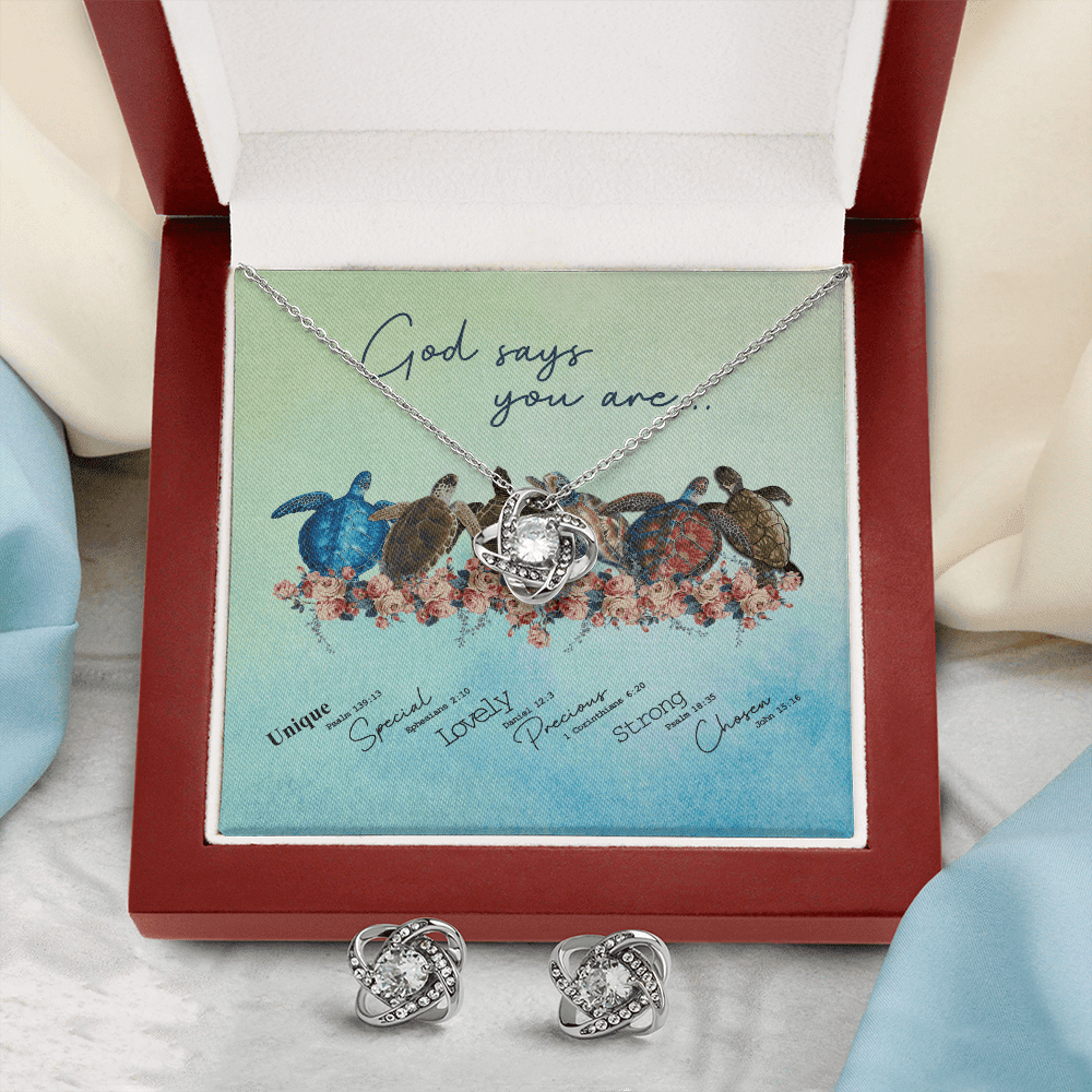 Granddaughter Necklace God Say You Are Gift For Granddaughter Love Knot With Free Earrings