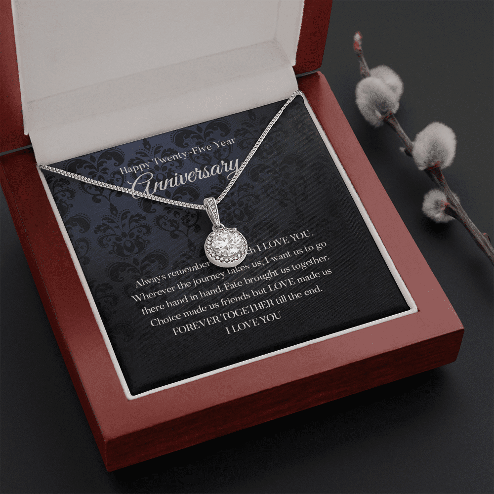 Wife Necklace, 25th Wedding Anniversary Necklace Gift For Wife Silver Anniversary Twenty Fifth Eternal Hope Necklace