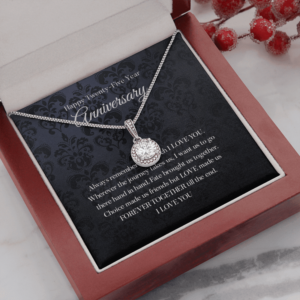 Wife Necklace, 25th Wedding Anniversary Necklace Gift For Wife Silver Anniversary Twenty Fifth Eternal Hope Necklace