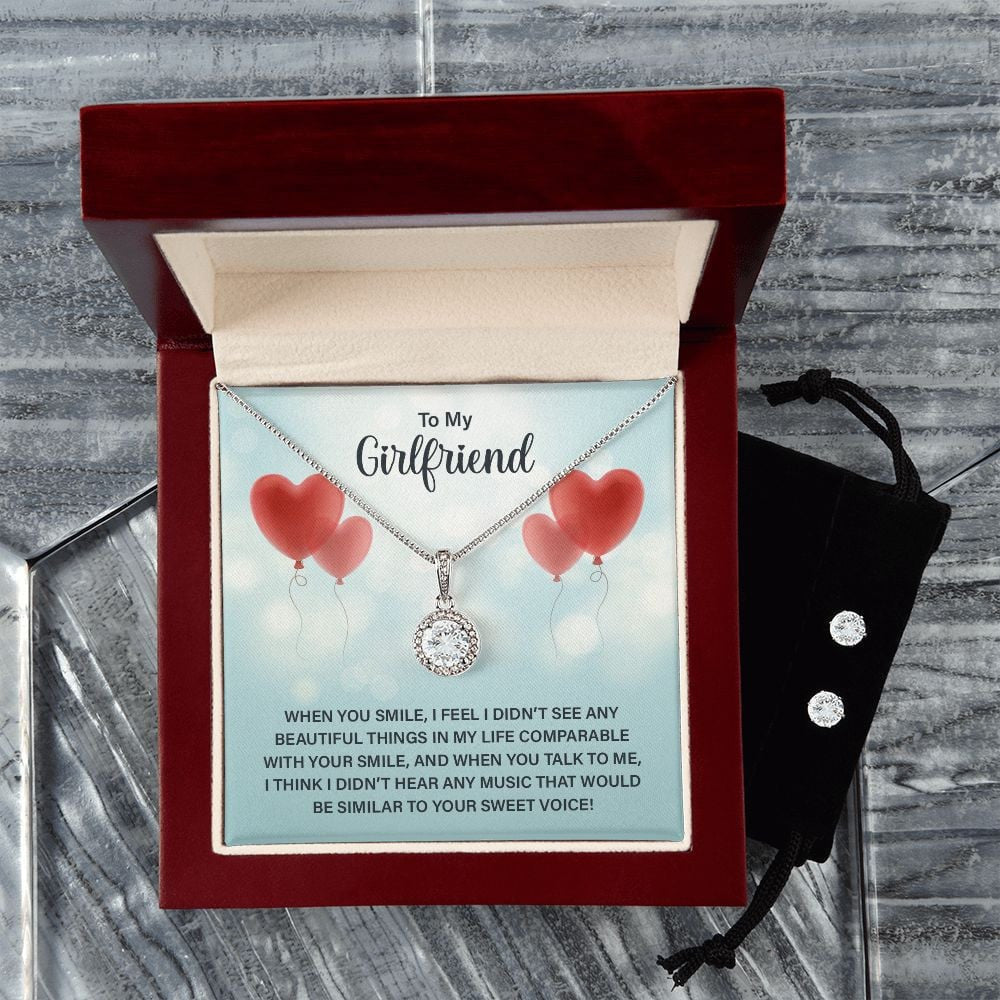 To My Girlfriend I Didn't See Any Beautiful Things In My Life Comparable With Your Smile Eternal Hope Necklace Set Gift For Girlfriend