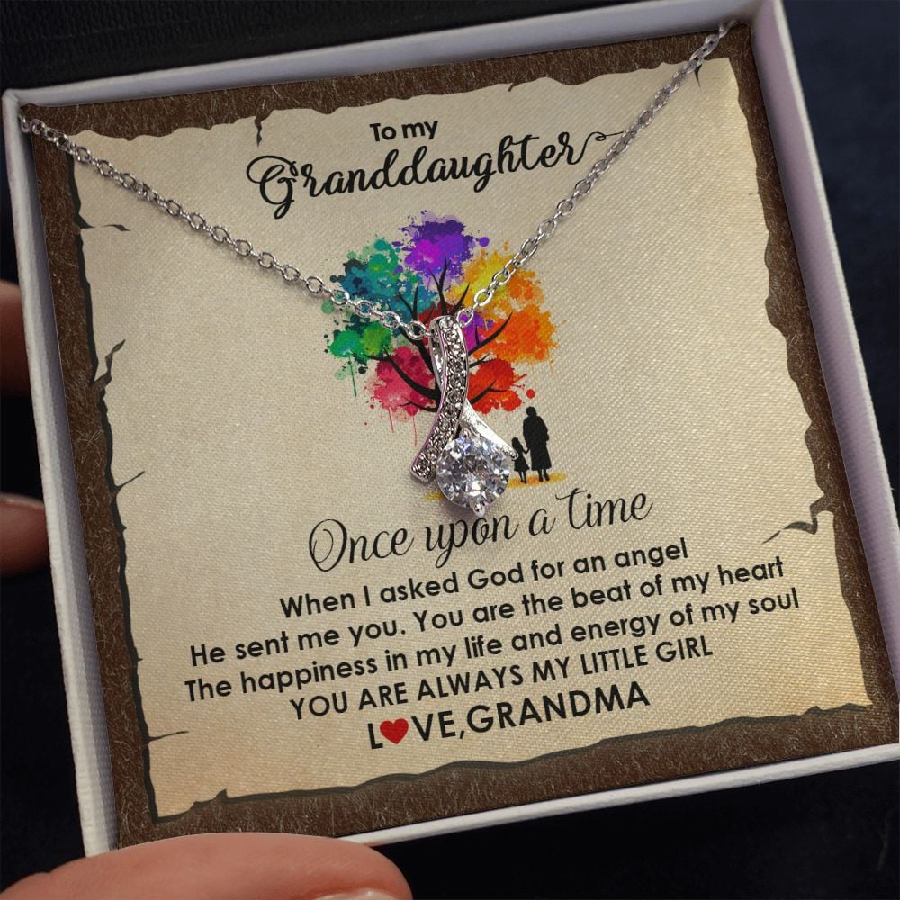 Granddaughter Necklace From Grandma Once Upon A Time God Sent Me An Angel As You Alluring Beauty Necklace
