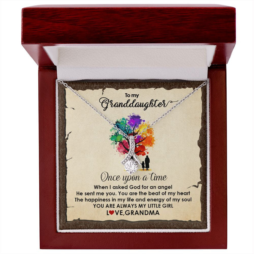 Granddaughter Necklace From Grandma Once Upon A Time God Sent Me An Angel As You Alluring Beauty Necklace