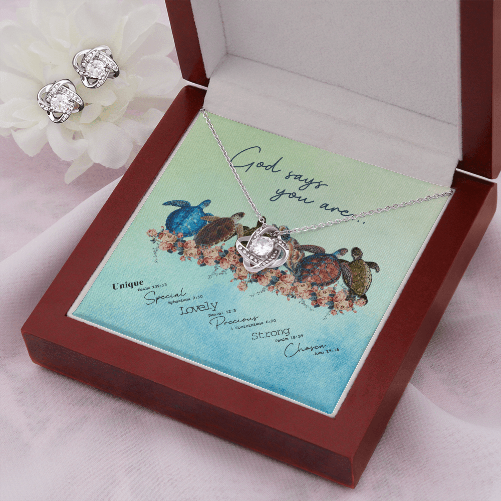 Granddaughter Necklace God Say You Are Gift For Granddaughter Love Knot With Free Earrings