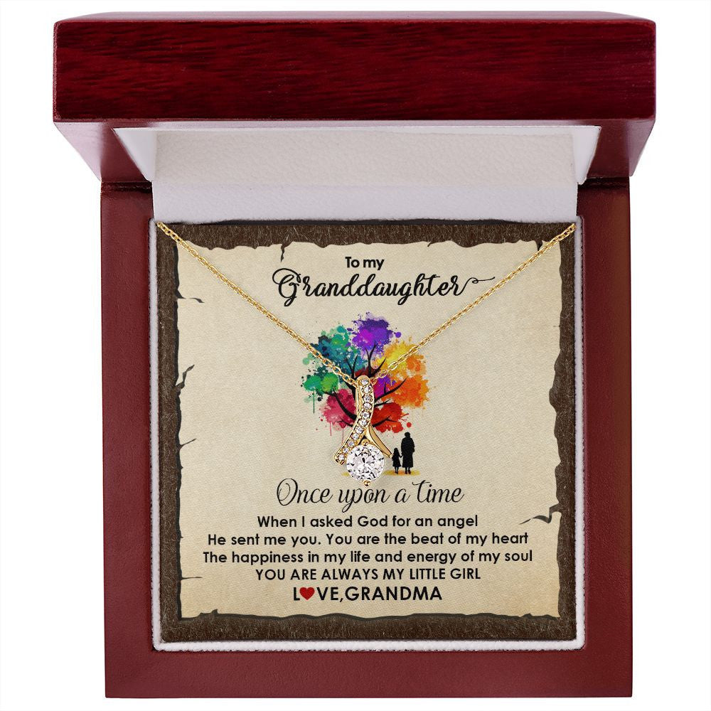 Granddaughter Necklace From Grandma Once Upon A Time God Sent Me An Angel As You Alluring Beauty Necklace