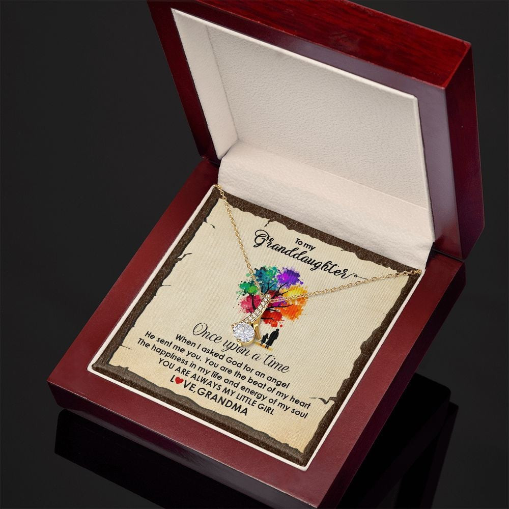 Granddaughter Necklace From Grandma Once Upon A Time God Sent Me An Angel As You Alluring Beauty Necklace