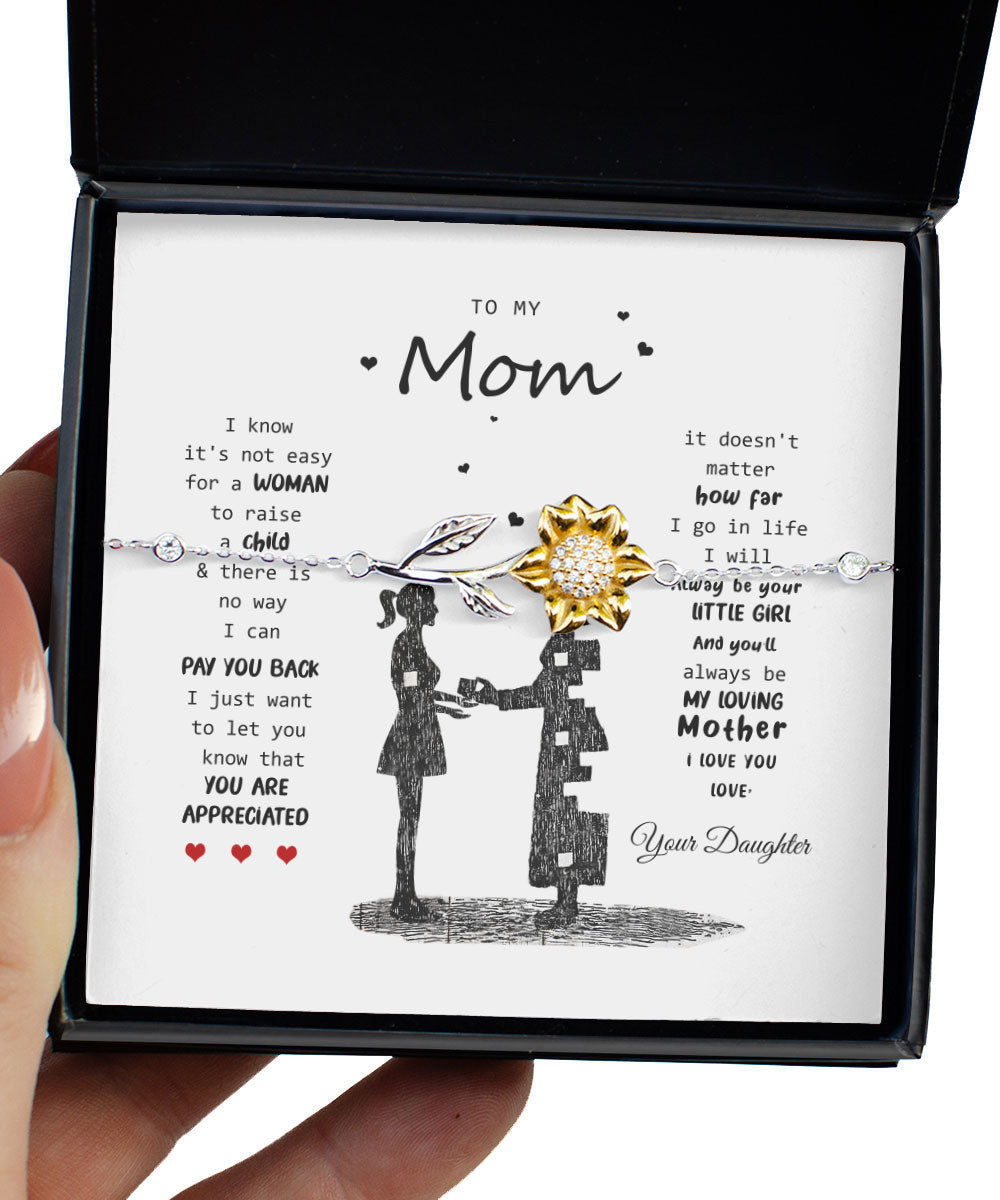 To My Mom You Will Always Be My Loving Mother Sunflower Bracelet Toptrendygear