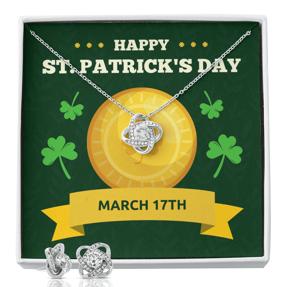 Happy Patrick's Day Love Knot Set Gift For Her Toptrendygear
