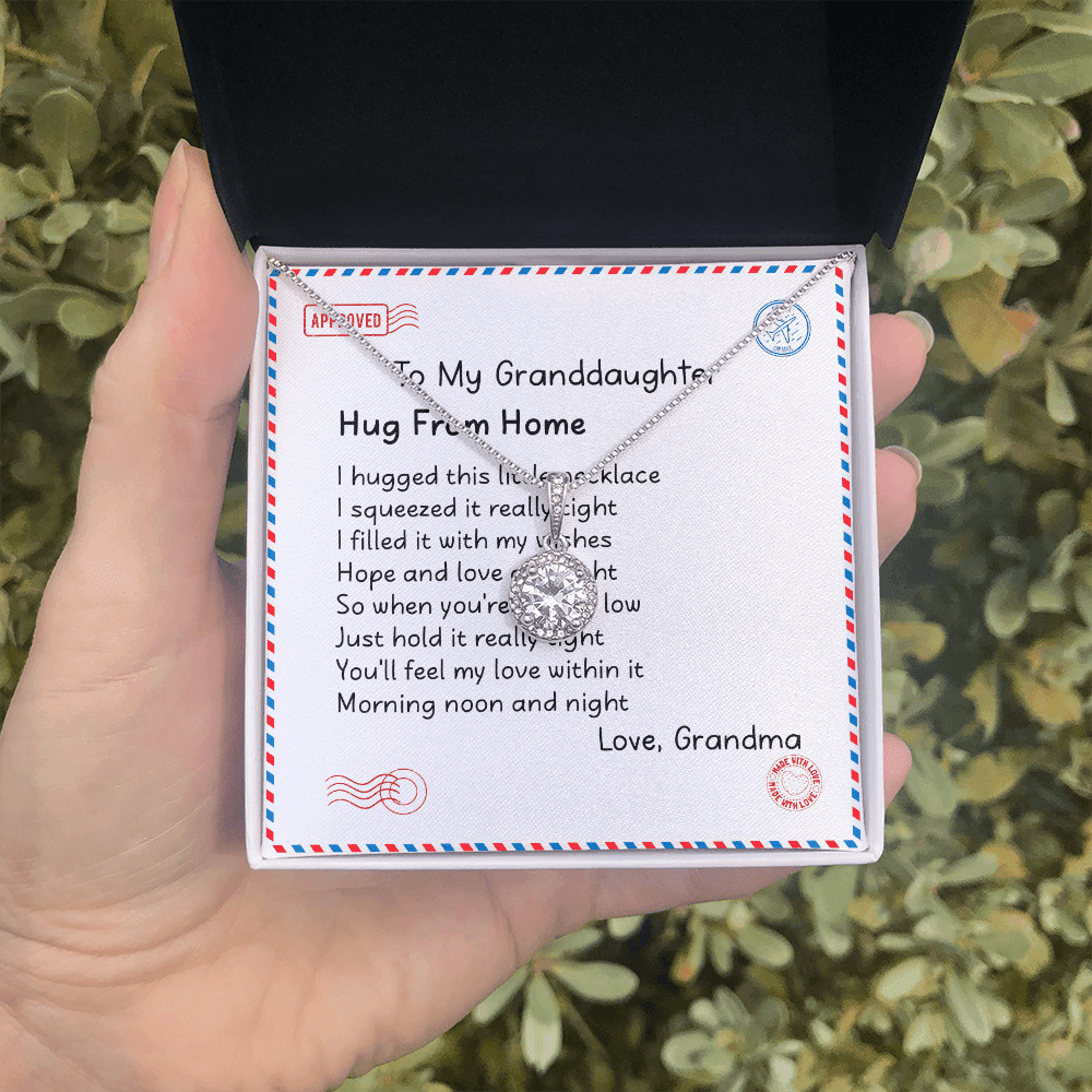 Granddaughter Necklace Hugs From Home Gift For Granddaughter From Grandma Eternal Hope Necklace