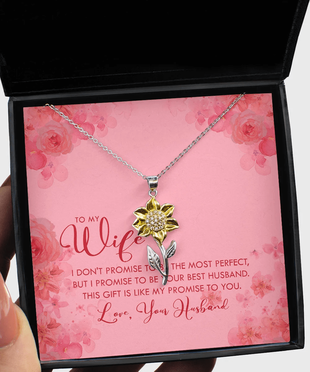 To My Wife This Gift Is Like My Promise To You Sunflower Pendant Necklace