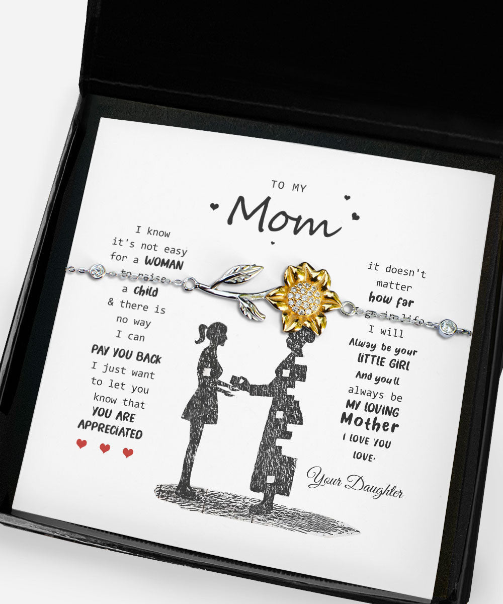To My Mom You Will Always Be My Loving Mother Sunflower Bracelet Toptrendygear