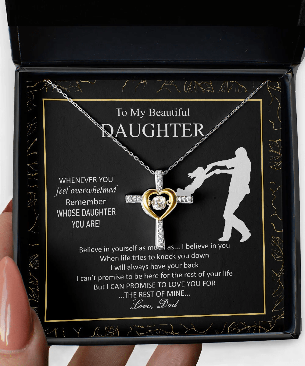 Daughter Jewellry I Will Always Have Your Back Gift For Daughter From Dad Cross Dancing Necklace Toptrendygear